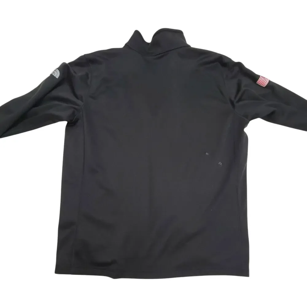The North Face Mens XL 1/4 Zip Fleece Pullover Hershey Kiss USA Flag Black READ